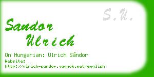 sandor ulrich business card